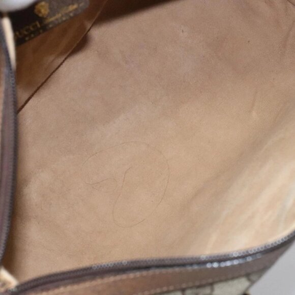GUCCI GG Supreme Web Sherry Line Boston Bag PVC Beige Red - Picture 13 of 16